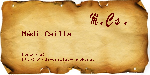 Mádi Csilla névjegykártya